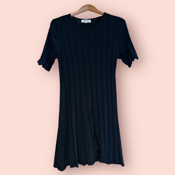 Boden black knit flare mini dress size 14 - Picture 2 of 6